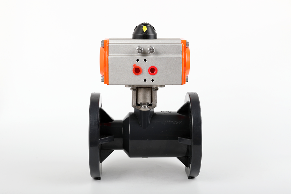 文城镇气动法兰一体球阀